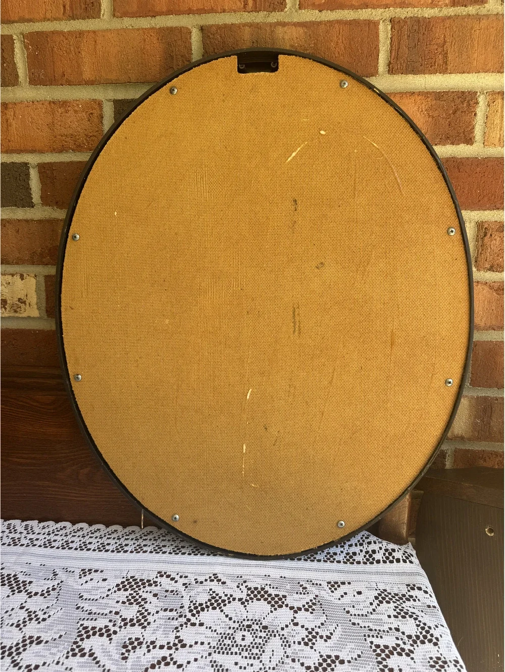 Vintage HOMCO Oval Gold Picture Frame with Cottage House Print